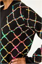 Multi  Longline Geometric Print Knit Cardigan, Image 5 of 5