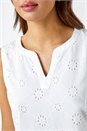 White Embroidered Cotton Shift Dress, Image 5 of 5