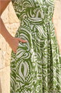 Green Petite Abstract Midi Shirt Dress, Image 4 of 4
