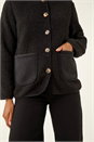 Black Fleece Front Pocket Jacket, Image 6 of 6