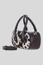 Multi Real Hair-On Leather Mini Bowler Handbag, Image 2 of 4
