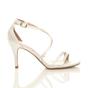 Ivory AJVANI Ivory Mid Heel Crossed Straps Wedding Bridal Sandals, Image 2 of 6