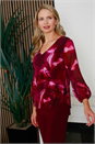 Wine Julianna Printed Stretch Top, Image 5 of 5
