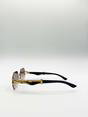 Brown Rimless Oval Geometric Sunglasses, Image 5 of 6
