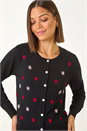 Black Embroidered Daisy Knit Cardigan, Image 1 of 5