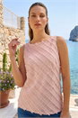 PINK Fringe Detail Trim Vest, Image 1 of 4