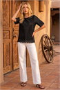 Black Cut Out Hem Ribbed Top, Image 2 of 4