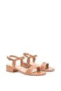 Taupe XY LONDON Taupe 'Moana' Strappy Low Block Heels With Ankle Strap, Image 3 of 5