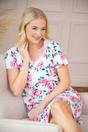 White Camille Lingerie White Floral Rose Print Cotton Nightshirt, Image 2 of 6