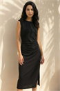 Black Dusk Stretch Midi Dress, Image 2 of 4