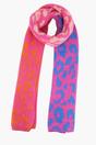 Pink Block Leopard Print Winter Scarf, Image 1 of 4