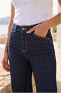 Indigo Wide Leg Stretch Denim Jeans, Image 4 of 4