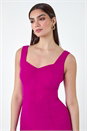 Magenta Corset Detail Stretch Bodycon Dress, Image 5 of 6