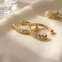 Gold Dainty Ear Cuff Paved Conch Hoops No Piercing Required, Image 1 of 4