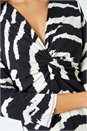 Black Animal Print Twist Front Top, Image 5 of 5