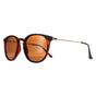 Brown Round Havana Rubbertouch Brown Polarized MP33 Sunglasses, Image 2 of 4