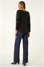 Black Sparkly Sleeve Knit Jumper, Image 4 of 5