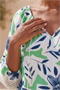 Pale Green Floral Print Tie Front Top, Image 4 of 4