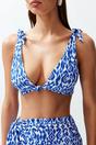 Multi WOVCOR Multi Patterned Knotted Triangle Bikini Top, Image 3 of 4