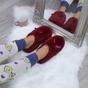 Burgundy AJVANI Burgundy Fluffy Mule Slippers, Image 5 of 6