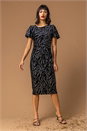 Black Animal Print Velvet Dress, Image 1 of 5
