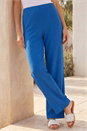 Blue Petite Wide Leg Textured Trouser, Image 2 of 4