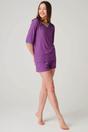 Purple Flourescent British Boxers Purple Flourescent "Wild Cat" Bamboo Lace Short Pyjama Set, Image 2 of 6