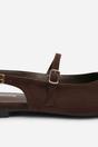 Dark Brown Estrella Pointed Toe Mary Jane Open Back Ballet Flats, Image 6 of 7
