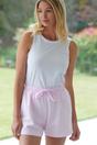 Light Pink British Boxers Light Pink "Westwood Pink" Stripe Brushed Cotton Sleep Shorts, Image 2 of 2