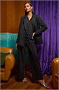 Black Sequin Wide Leg Trousers, Image 7 of 8