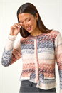 Denim Fluffy Ombre Knit Cardigan, Image 5 of 6