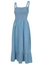 Light Blue Marbella Strappy Shirred Midi Dress, Image 4 of 4