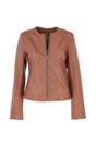 Tan Ashwood Leather Tan 'Corina' Collarless Casual Leather Jacket, Image 2 of 5