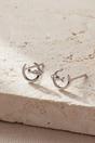 Silver Sterling Silver Cat on Moon Studs, Image 2 of 2