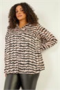 Pink Curve Animal Print Pocket Shirt , Image 4 of 5