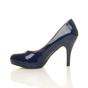 Navy Blue AJVANI Navy Blue High Heel Court Shoes, Image 3 of 6