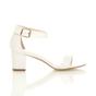 White AJVANI White Mid Block Heel Ankle Strap Sandals, Image 2 of 6