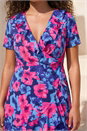 Pink Petite Floral Wrap Dress, Image 4 of 4