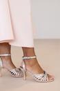 Silver Where's That From Silver 'Cyprus' Multi Cross Over Strap Mid Heels, Image 1 of 4