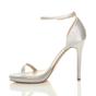 Silver High Heel Ankle Strap Barely There Sandals, Image 3 of 6