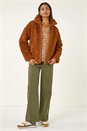 Brown Teddy Borg Jacket, Image 3 of 8