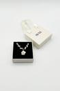 White Pearl Chain Necklace with Camellia Pendant, Image 5 of 6