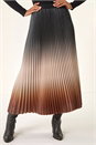 Mocha Ombre Pleated Stretch Skirt, Image 1 of 5