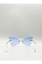 Blue Frameless Blue Butterfly Sunglasses, Image 6 of 6
