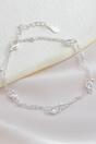 Silver Sterling Silver Round CZ Charm Bracelet, Image 1 of 3