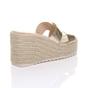 Gold AJVANI Gold High Wedge Platform Mule Sandals Espadrilles, Image 4 of 4