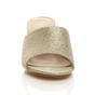 Gold AJVANI Gold Mid Block Heel Peep Toe Mules Sandals, Image 6 of 6