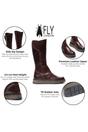 Wine Womens Leather High Long Boots-RHEA042, Image 3 of 5