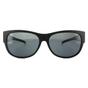 Black Suncovers Oval Matte Black Grey Polarized Sunglasses, Image 1 of 4