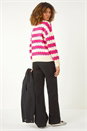 Cerise Wave Colour Block Knit Jumper, Image 3 of 5
